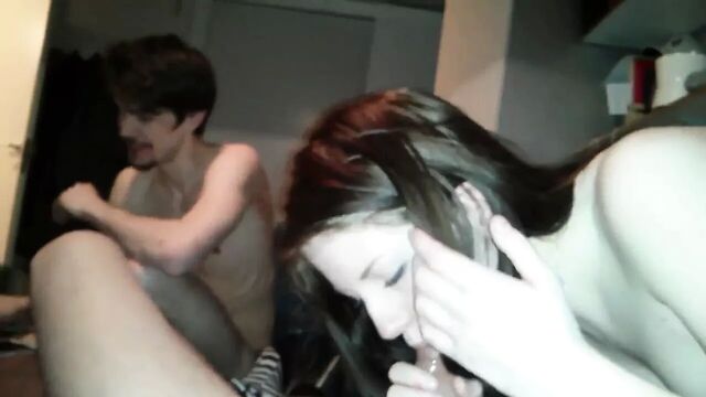 Shy girl almost ready for a threesome