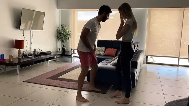 Giggling Girlfriend Ballbusting Her Boyfriend