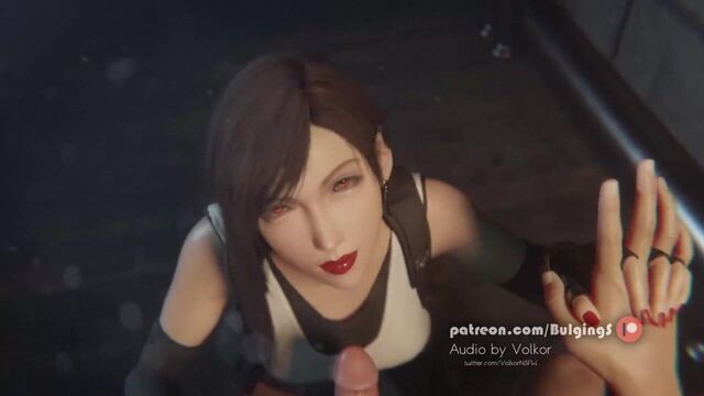 Final Fantasy Smearing Lipstick Blowjob + Facial