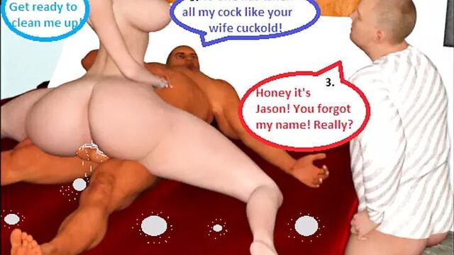 3D Comic: Slut Wife Invites Boss Home Cuckold Watches Part 3
