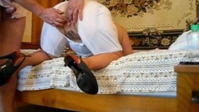 Pushuna's fucking ass and riped white pantaloons