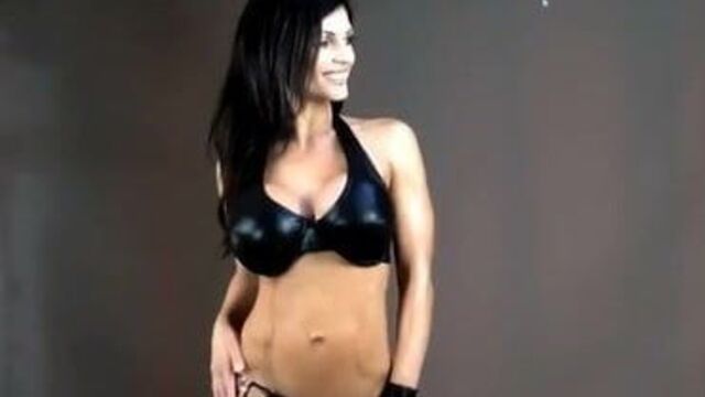 Denise Milani in Latex Bikini - non nude