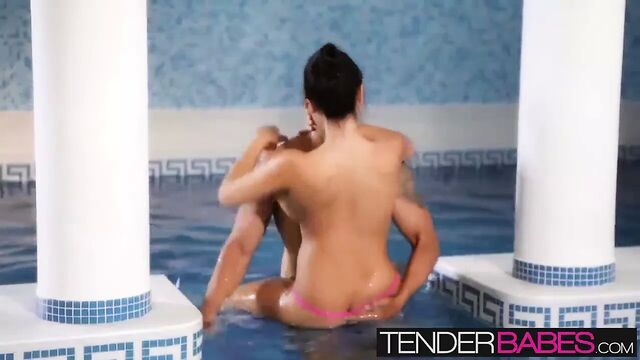 Sexy Mia Manarote getting drilled and cummed on in the pool