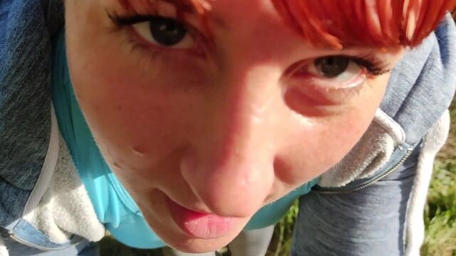 OUTDOOR SEX. Hard Fucking Redhead Curvy step mom. NiuraKoshkina