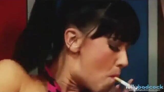 Lolly Badcock smoking cigarette, joi, dirty masturbation with dildo
