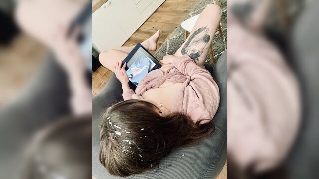 I FUCKING WON I Caught my Step-Mother Masturbating and I Cum on her Hair