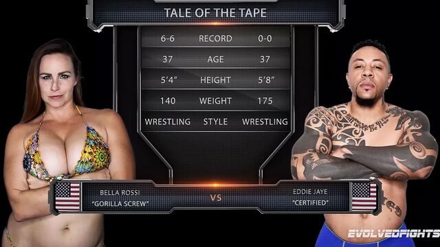 Sex Wrestling As Bella Rossi Beats Eddie Jaye Then Rides His BBC