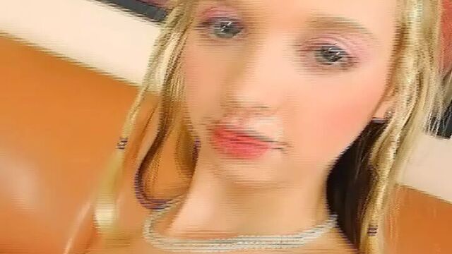 Slender looking German teen gets her mouth filled with cum