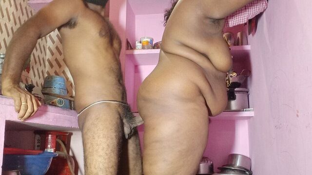 A loving stepbrother who has sex with his stepsister in the kitchen in the mornings