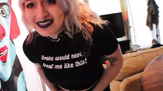 Punk girl farting