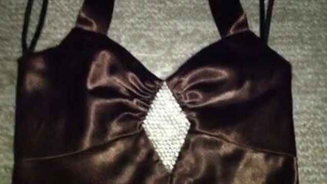 Brown Jessica McClintock Satin Homecoming Dress