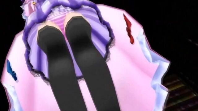 Touhou MMD - Marisa eaten by Giantess Patchouli (Vore)