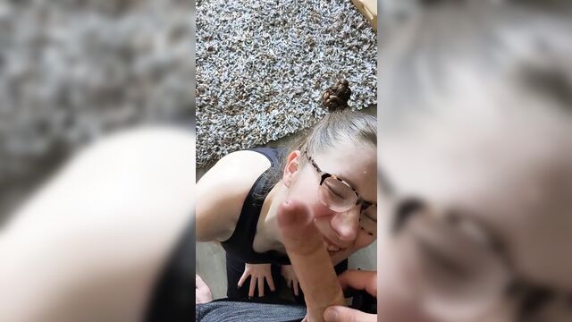 Nerdy Slut Gets Her Throat Stuffed