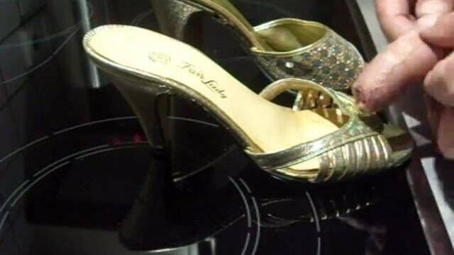 Golden Mules Shoes cummed