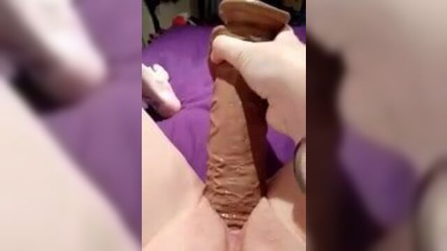 Testing out the Shane diesel dildo